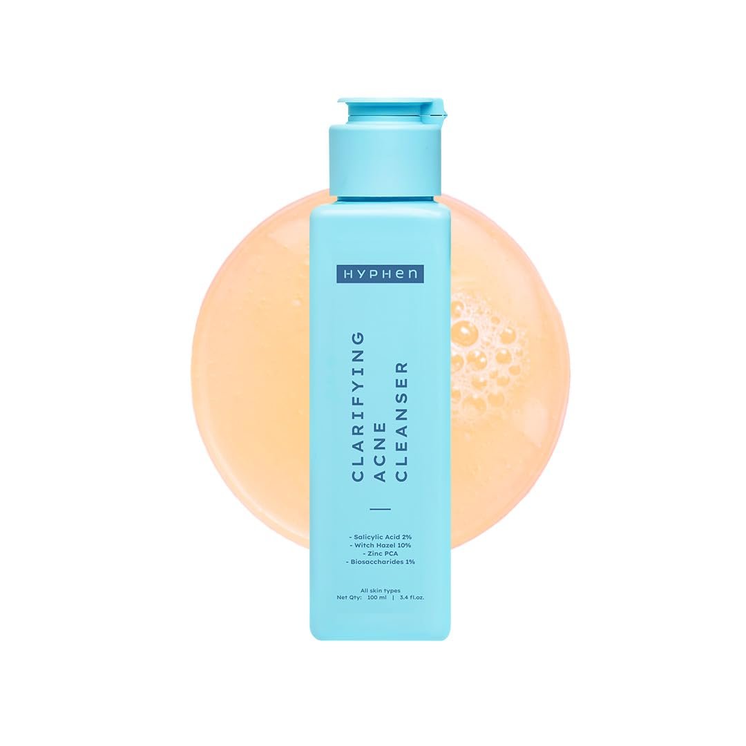Hyphen Clarifying Acne Face Wash for Women and Men 100ml 1 Hyphen Clarifying Acne Face Wash for Women and Men | Cleanser For Acne Prone Skin with Salicylic Acid 2%, Zinc PCA, Witch Hazel 10% | Oil Control Pore Cleasning | Antibacterial & Non-Drying - 100ml - Image 1