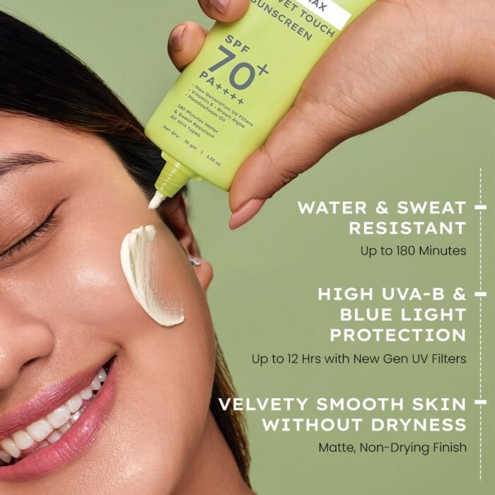 "Hyphen Matte Max Velvet Touch Sunscreen Spf 70+ Pa++++|Sun Protection|Sun Shield|Moisturizes And Soothes Skin|12 Hrs Uva-Uvb Protection|Sunscreen Spf No White Cast, Combination & All Skin Types-30G " - Image 2