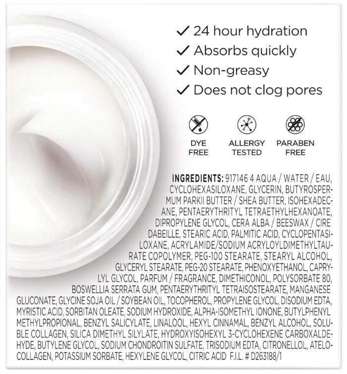 L'OREAL PARIS Collagen Face Moisturizer, Skin Care, Day And Night Cream, Anti-Aging Face Cream To Smooth Wrinkles, Non-Greasy 1. 7 Oz. - Image 9