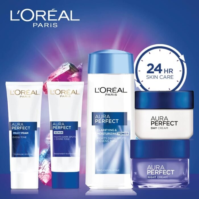 L'Oréal Paris Aura Perfect Night Cream, Vitamin C and E with Tourmaline, Brightening and Moisturising, 50ml - Image 6