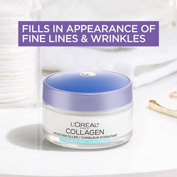 L'Oreal Paris Collagen Moisturizer Filler Fragrance-Free Day and Night Cream, 1.7 oz - Image 2