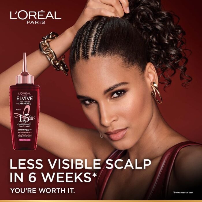 L'Oréal Paris Fall Resist Anti Hair Fall Serum with 1.5% Aminexil, Caffeine & Arginine for lesser visible scalp & hair fall, 102ml - Image 4