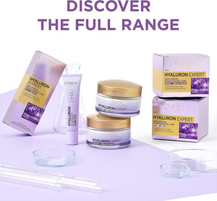 L’Oréal Paris Hyaluron Specialist Replumping Eye Cream with Hyaluronic Acid – Deep Hydration, Anti-Aging, Wrinkle Smoothing & Firming Care for All Skin Types - Image 4