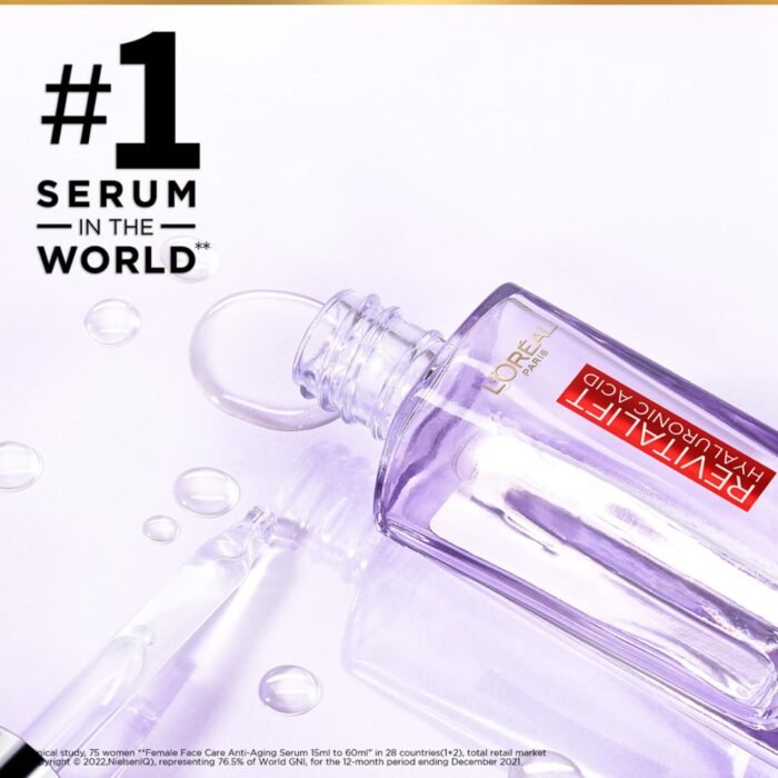 L'Oréal Paris Revitalift 1.5% Hyaluronic Acid Serum, Volume: 30ml, Intensely hydrates, smooths, and replumps skin, Fragrance free, paraben free, alcohol free formulation - Image 7