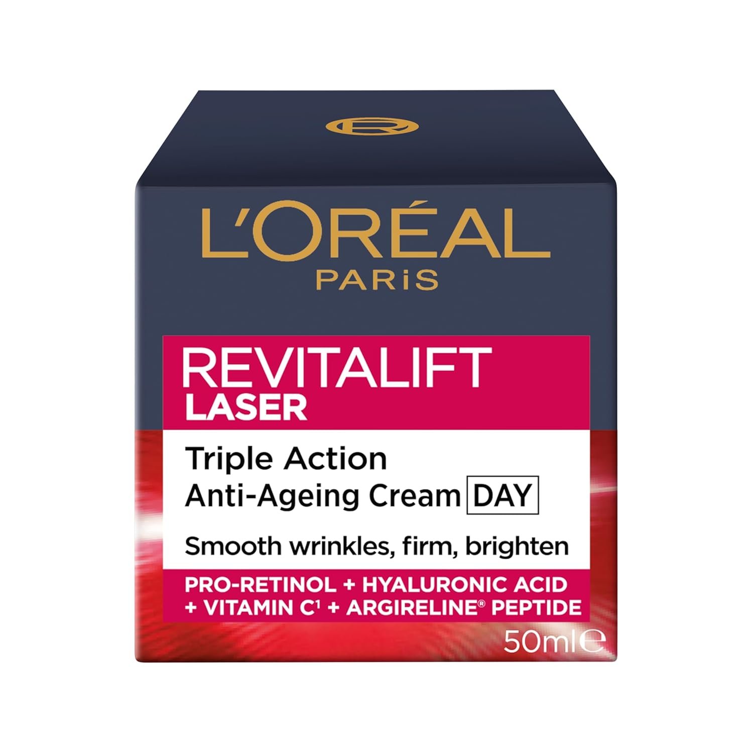 L'Oréal Paris Revitalift Laser X3 50ml 1 L'Oréal Paris Revitalift Laser X3, Anti-Ageing Day Cream SPF 15, Firming And Brightening, With Pro-Retinol, Hyaluronic Acid And Vitamin Cg, 50ml - Image 1