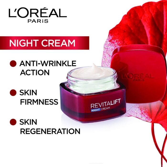 L'Oréal Paris Revitalift Night Cream, Hydrating and Boosting, With Dermalift technology + Pro-Retinol A, 50ml - Image 3