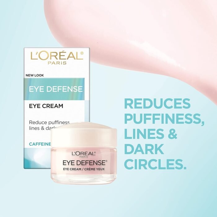 L'Oreal Pariseye Cream To Reduce Puffiness, Lines And Dark Circles, L'Oreal Paris Skincare Dermo-Expertise Eye Defense Eye Cream With Caffeine And Hyaluronic Acid For All Skin Types, 0. 5 Oz. - Image 3