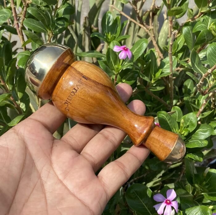 Livronic Kansa Wand Face Detox Bronze/Kansa Wand Body & Foot Massager With Wooden Handle For Detoxification & Deep Relaxation (Pack Of 1) - Image 6