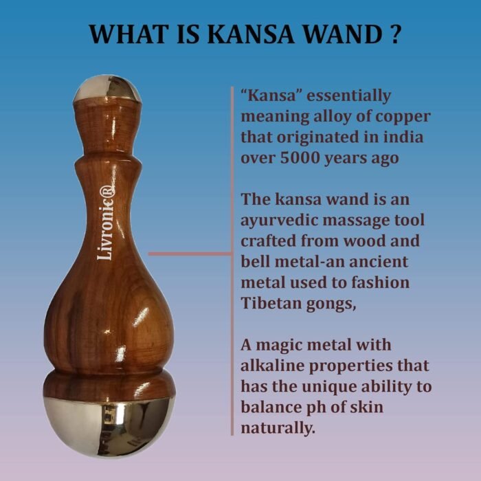 Livronic Kansa Wand Face Detox Bronze/Kansa Wand Body & Foot Massager With Wooden Handle For Detoxification & Deep Relaxation (Pack Of 1) - Image 8