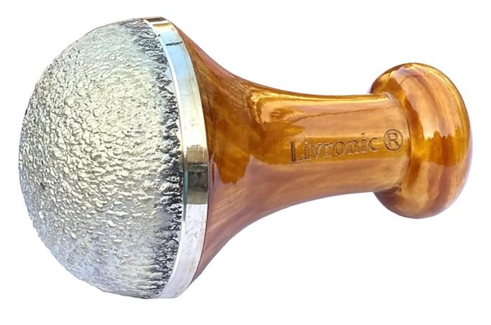 Livronic® Kansa Vati Foot Massager | Kansa wand foot massager with Teak Wood Handle | Ayurvedic Bronze Kasya Vatki / Kansya Bowl (Katori) Vati | Detox, Foot Relaxation & Stress Relief Tool | Swakansa (Large) - Image 4