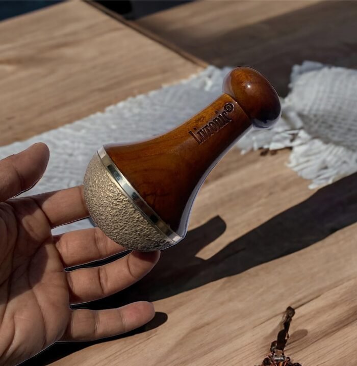 Livronic® Kansa Vati Foot Massager | Kansa wand foot massager with Teak Wood Handle | Ayurvedic Bronze Kasya Vatki / Kansya Bowl (Katori) Vati | Detox, Foot Relaxation & Stress Relief Tool | Swakansa (Large) - Image 7