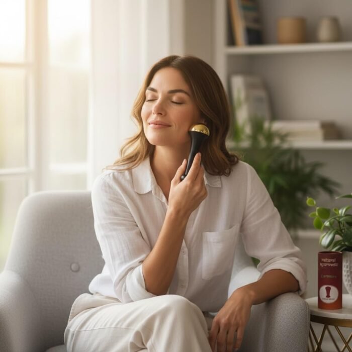 Livronic® Kansa Wand for Foot Massage, Kansa Vati Black color Foot Massager with Teak Wooden Handle, Kasa Kasya Vati, Kansya Wati, Kashyachi Swakansa Vati for Body Wellness, Detox, Relaxation (4.5 cm Bronze Cup) - Image 4