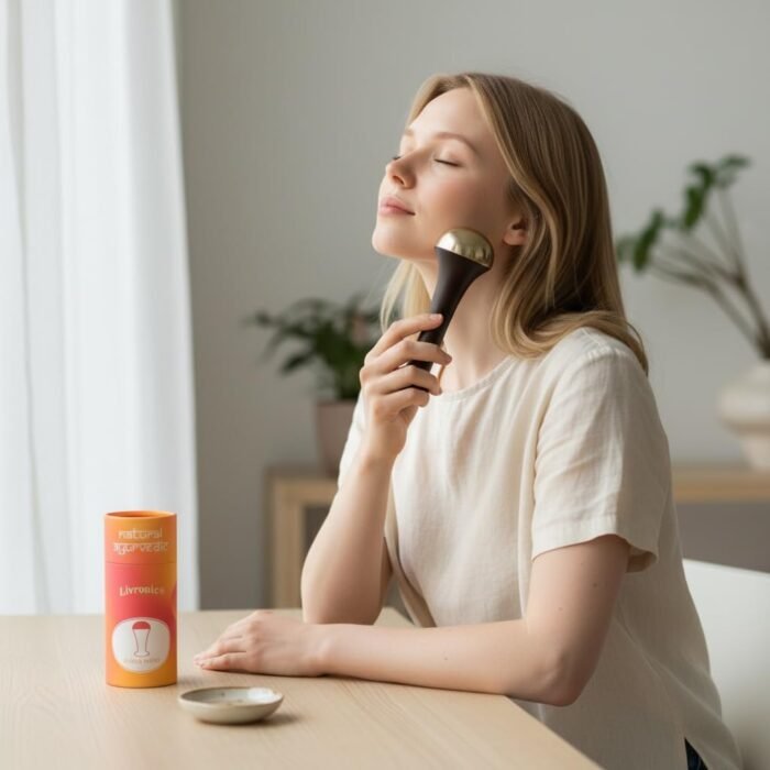 Livronic® Kansa Wand for Foot Massage, Kansa Vati Black color Foot Massager with Teak Wooden Handle, Kasa Kasya Vati, Kansya Wati, Kashyachi Swakansa Vati for Body Wellness, Detox, Relaxation (4.5 cm Bronze Cup) - Image 2