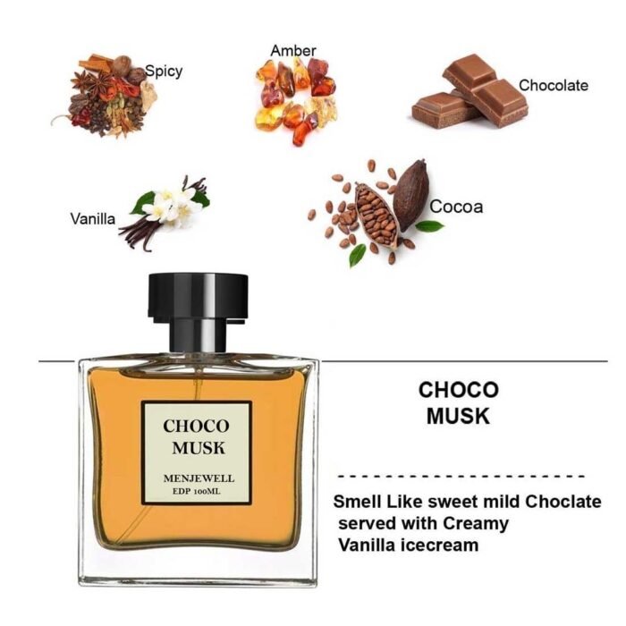 Menjewell Luxury Choco Musk Eau De Parfum Perfume with Spicy,Vanilla,Amber,Choco and Chocolate|Gift Pack|Premium, Long Lasting Fresh and Fruity Fragrance For Men, 100Ml - Image 3