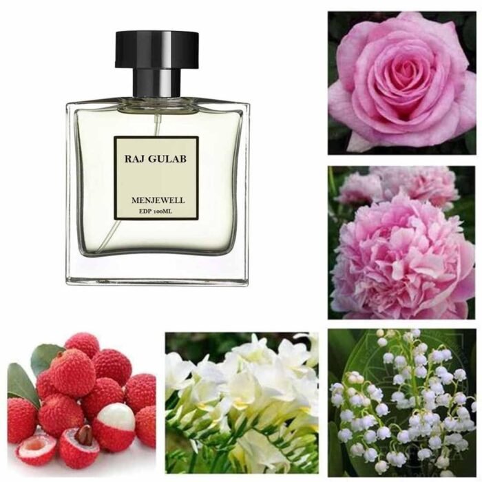 Menjewell Luxury Raj Gulab Eau De Parfum Perfume with Litchi, Rose and Jasmine |Gift Pack| Premium, Long Lasting Floral Fragrance for Men, 100Ml - Image 2