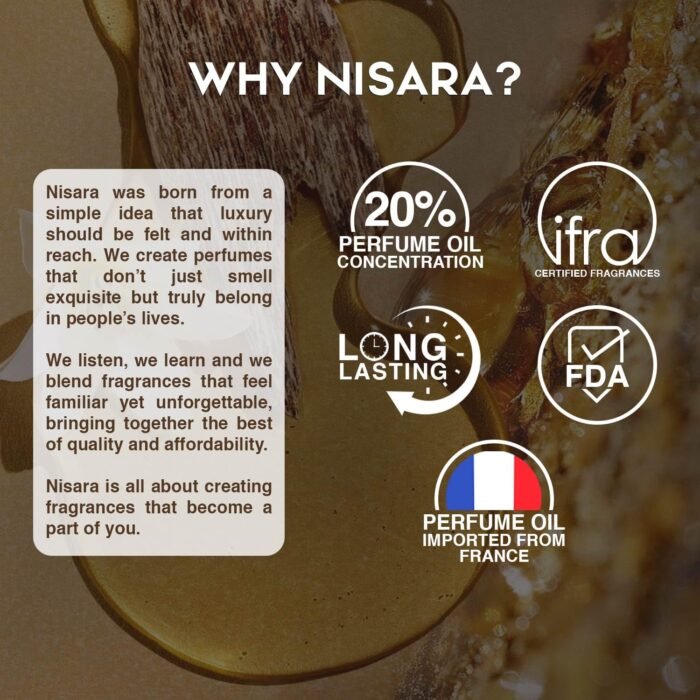 Nisara Dark Whispers 50ml Strong Unisex Parfum For Men and Woman | Unisex Long Lasting Parfum | Premium Perfume | parfum for Gift Amber Oud Musk notes| With Oud Wood, Raspberry, Saffron, Rose, Musk | EDP Scent for Men & Woman - Image 3