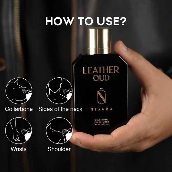 Nisara Leather Oud Perfume For Men 100 ml | Long Lasting Eau De Parfum | Spicy- Leather Fragrance | With Leather, Oud, Sandalwood, Amber, Saffron, Bergamot Notes | EDP Scent Spray for men | Premium Perfume For Him - Image 6
