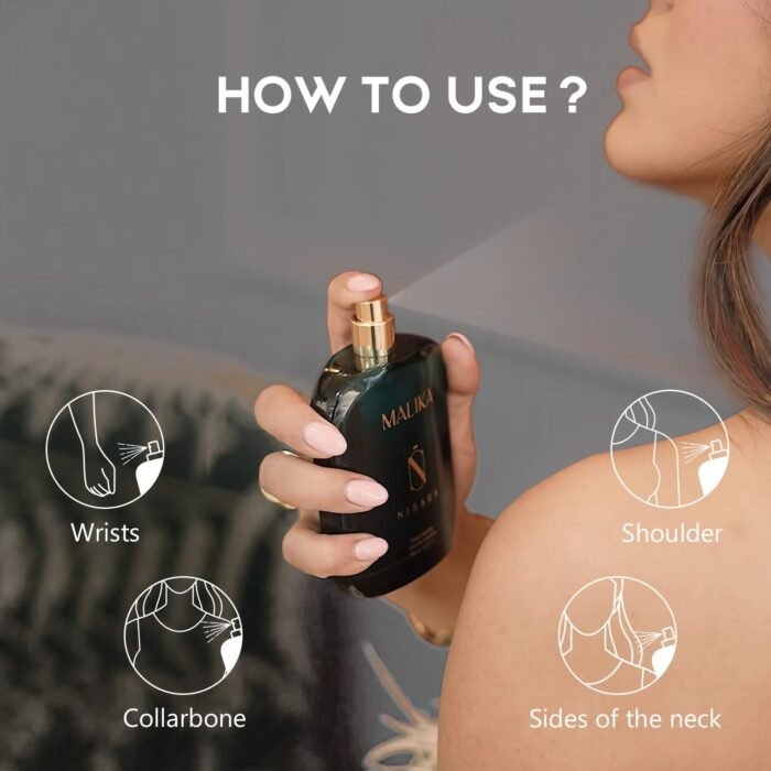 Nisara Malika Perfume For Woman 100 ml | Girl Long Lasting Eau De Parfum | Floral -Fruity -Amber Fragrance With | Blackcurrant, Pear, Pink Pepper, Rose, Jasmine, Amber, Vanilla, Musk | EDP Scent spray for Woman | Premium Perfume For Her - Image 6