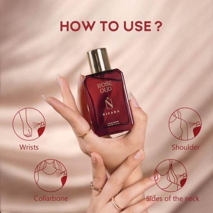 Nisara Rose Oud Unisex Perfume for Men and Woman - 50 ml | Long Lasting Eau De Parfum | Rose-Amber Fragrance with Rose,Pear,Oud,Amber, Musk | EDP Scent for Men and Woman|Premium Perfume For Him & Her - Image 6