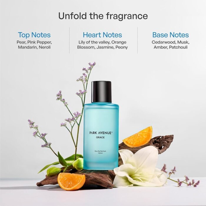 Park Avenue Grace Women EDP 100ml | Long Lasting Perfume for Woman | Pear, Pink Pepper, Jasmine & Musk Amber | Fruity & Floral Fragrance - Image 3