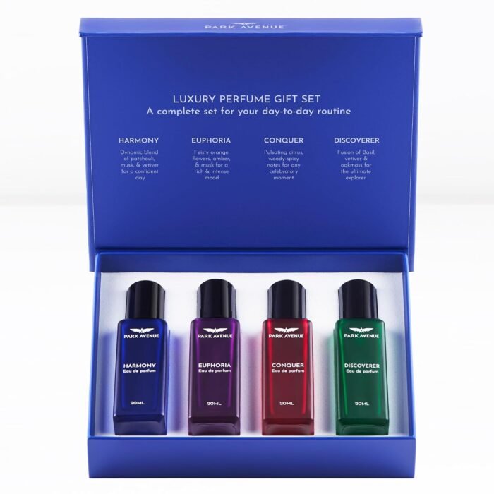 Park Avenue Luxury Perfume Gift Set for Men, 4x20 ml | Euphoria, Conquer, Harmony & Discoverer Perfume | Eau De Parfum | Premium Luxury Perfume for Corporate Man | Perfume for men Long Lasting Smell - Image 7
