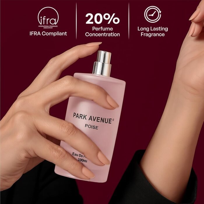 Park Avenue Poise Women EDP 100ml | Long Lasting Perfume for Woman | Orange, Jasmine, Amber & Vanilla Leather |Fresh and Spicy, Floral Fragrance - Image 6