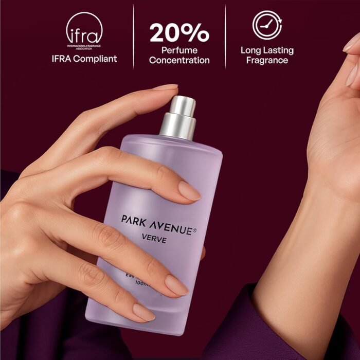 Park Avenue Verve EDP Women 100ml | Long Lasting Perfume for Woman | Pear, Lavender, Jasmine, Musk & Vanilla| Warm, Sweet, and Musky Fragrance - Image 7