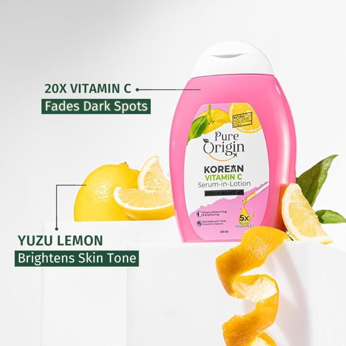 Pure Origin Korean Vitamin C Bright Boosting Body Lotion | For Brighter, Glowing Skin and moisturized skin | For women and men | All skin type | 300 ml - Image 2