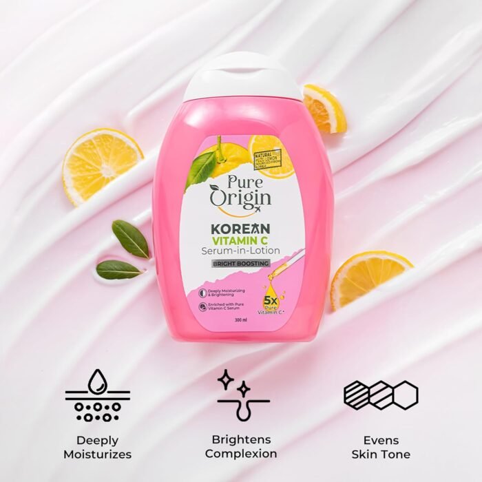 Pure Origin Korean Vitamin C Bright Boosting Body Lotion | For Brighter, Glowing Skin and moisturized skin | For women and men | All skin type | 300 ml - Image 3