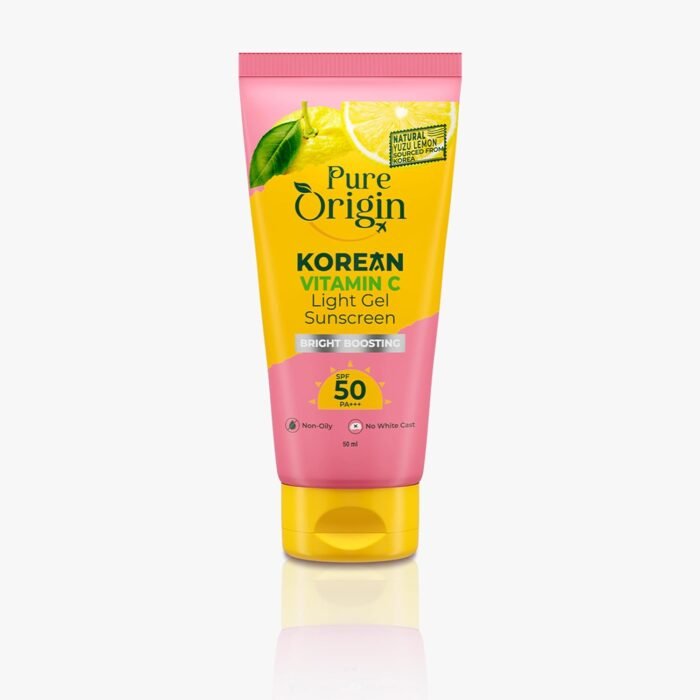 Pure Origin Korean Vitamin C Light Gel Sunscreen with SPF 50 & PA++++| No White Cast | Suitable for Oily, Dry & Combination Skin | Broad Spectrum, Non-sticky & Lightweight | Brightens Skin & Prevents Tan | 50ml - Image 2