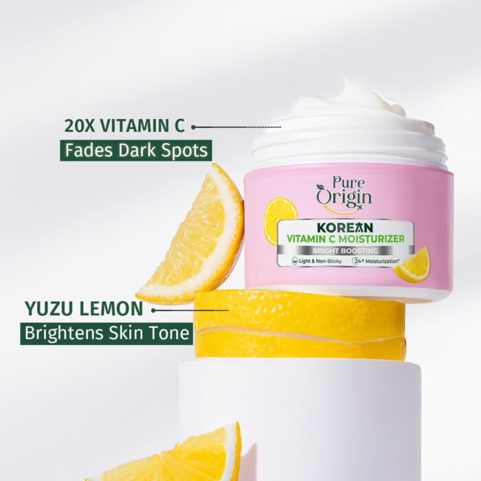 Pure Origin Korean Vitamin C Moisturizer | 24-Hour Moisturization | Light & Non-sticky | Brightens & Evens Skin | 100g - Image 2
