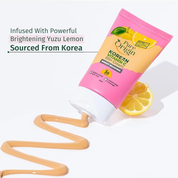 Pure Origin Korean Vitamin C Natural BB+ Cream | Instant Spot Coverage | Matte-finish | Long Lasting & Hydrating | Full Coverage for Daily Use | Light Make-Up Glow | For All Skin Types | 50g - Image 3