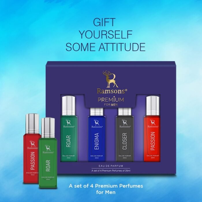 Ramsons Closer, Enigma, Roar & Passion Premium Eau De Parfum Gift Set For Men (Pack Of 4 X 20ml) | Long Lasting Luxury Perfume | Birthday Perfume Gift Set For Him - Image 4