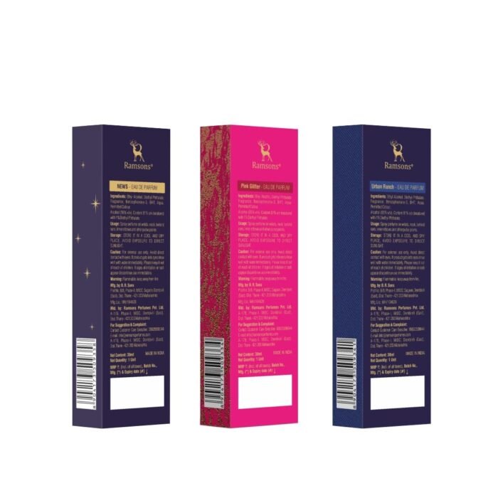 Ramsons Urban Ranch, Pink Glitter & News Eau De Parfum Combo - Pack of 3 (30ml Each) | Refreshing Fragrance for Men & Women | Long-Lasting Scent, Everyday Wear & Gifting Choice - Image 2