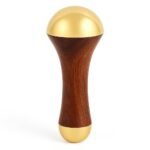 Soulvinee Kansa Wand Massager 2In1 Bronze Cap Traditional Design Face/Foot/Body&Marma Massage Tool Teak Wood Handle Natural (Small&Marma) 1 pcs (2 in 1) - Image 5