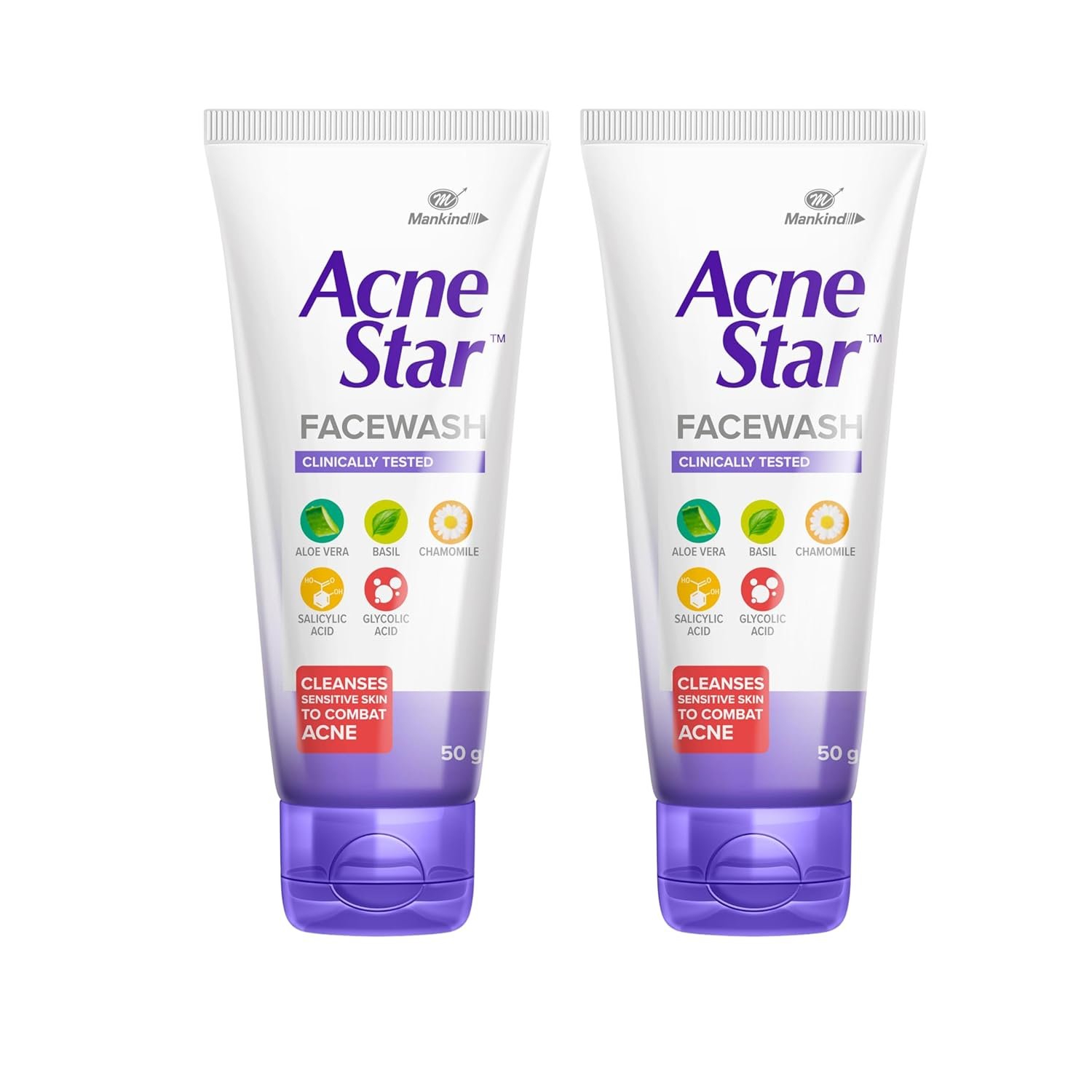 Acnestar Mankind Unisex Face Wash - (50 Gr, 2 Pc) 1 Acnestar Mankind Unisex Face Wash - (50 Gr, 2 Pc) - Image 1