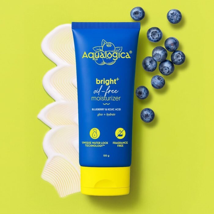 Aqualogica Bright+ Oil-Free Moisturizer with Blueberry & Kojic Acid (100g) Lightweight & Non-Sticky | Brightens & Evens Skin Tone | Fades Dark Spots & Pigmentation | Deeply Hydrates| For All Skin Types | For Men & Women - Image 2