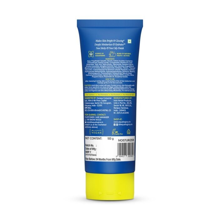 Aqualogica Bright+ Oil-Free Moisturizer with Blueberry & Kojic Acid (100g) Lightweight & Non-Sticky | Brightens & Evens Skin Tone | Fades Dark Spots & Pigmentation | Deeply Hydrates| For All Skin Types | For Men & Women - Image 8
