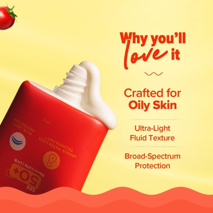 Aqualogica Detan+ Oil Balance Fluid Sunscreen for Oily Skin - 50 g | Water-like Fluid Texture | SPF 50+ PA++++ UVA & UVB Protection | Reduces Tan | Oil Free | Balances Excess oil | Non Greasy | No White Cast | For Men & Women - Image 4