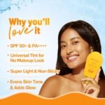 Aqualogica Glow+ Infused Tinted Sunscreen For All Skin Types Spf 50+ Pa++++ With Papaya & Vitamin C | Protection Against Uva/B | Universal Tint | For Glowing & Sun-Safe Skin | 50 Gm, Pack Of 1 - Image 3