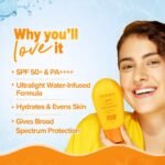 Aqualogica Glow+ Infused Water Sunscreen For All Skin Types Spf 50+ Pa++++ With Papaya&Vitamin C|Gives Glowing&Hydrated Skin|Lightweight,Hydrating & No White Cast - 50G,Pack Of 1 - Image 3