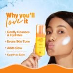 Aqualogica Glow+ Mousse Hydrating Foam Cleanser | Foaming Cleanser | Foaming Face Wash | Gentle Cleansing- 100 ml | Gently Cleanses | Hydrates Skin & Adds Glow | Evens Skin Tone - Image 3