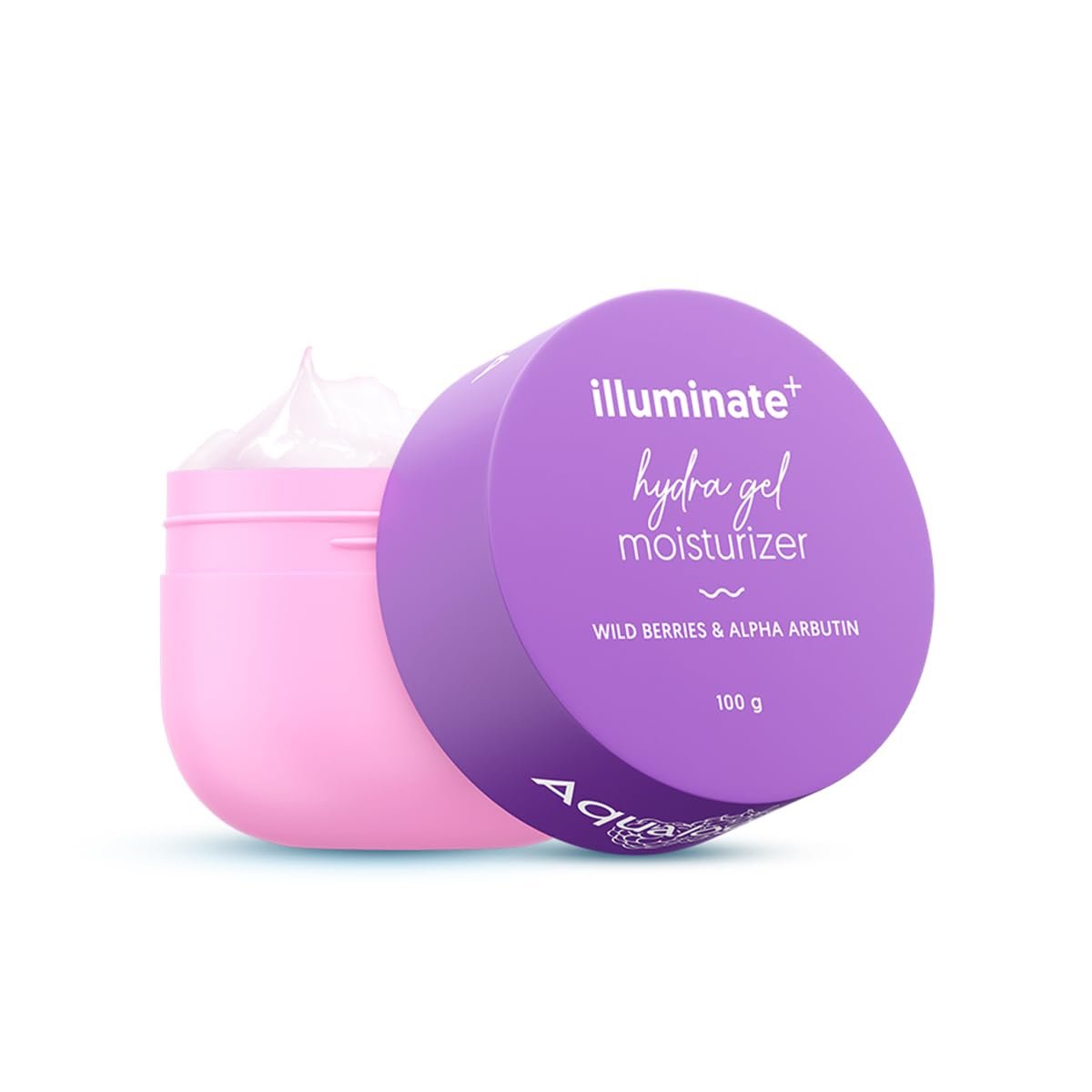 Aqualogica Illuminate + Hydra Gel Moisturizer with Wild Berries & Alpha Arbutin-100g 1 Aqualogica Illuminate + Hydra Gel Moisturizer with Wild Berries & Alpha Arbutin-100g|24 Hour Intense Hydration|Water-Like Gel Texture|Non-Sticky & Quick Absorbing for Luminous Skin - Image 1