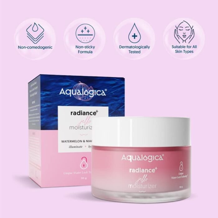 Aqualogica Radiance+ Jello Moisturizer Gel With Watermelon & Niacinamide For Pigmentation & Dark Spots - For Dry, Bright And Radiant Skin Of Women & Men -50G - Image 7