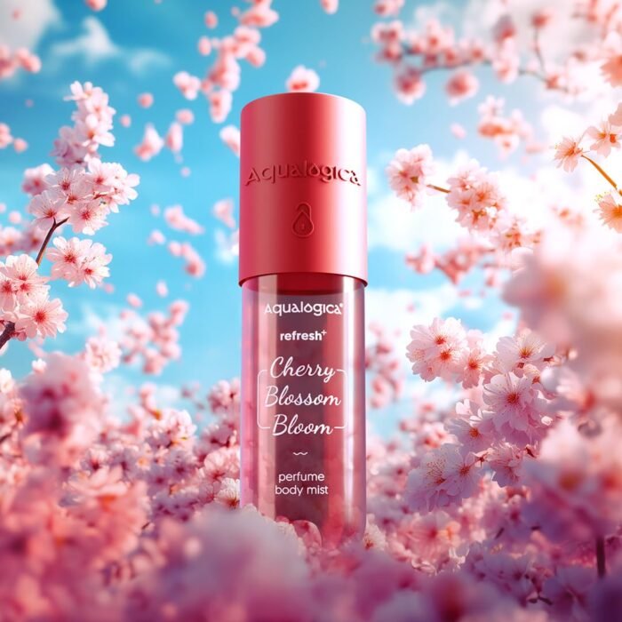 Aqualogica Refresh+ Cherry Blossom Bloom Perfume Body Mist with Zemea and Hyaluronic Acid - 150 ml | Sweet Floral & Fruity Notes of Pear & Jasmine | Long-Lasting Fragrance | Hydrating & Non-Irritating - Image 2