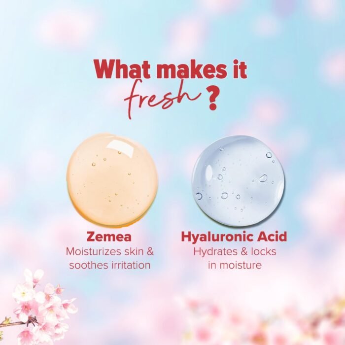 Aqualogica Refresh+ Cherry Blossom Bloom Perfume Body Mist with Zemea and Hyaluronic Acid - 150 ml | Sweet Floral & Fruity Notes of Pear & Jasmine | Long-Lasting Fragrance | Hydrating & Non-Irritating - Image 6