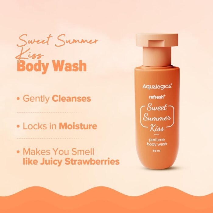Aqualogica Refresh+ Sweet Summer Kiss Body Care Set | Perfume Body Wash + Perfume Mist + Hydra Gel Moisturizer - Image 6
