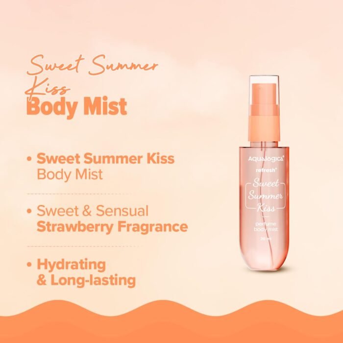 Aqualogica Refresh+ Sweet Summer Kiss Body Care Set | Perfume Body Wash + Perfume Mist + Hydra Gel Moisturizer - Image 8