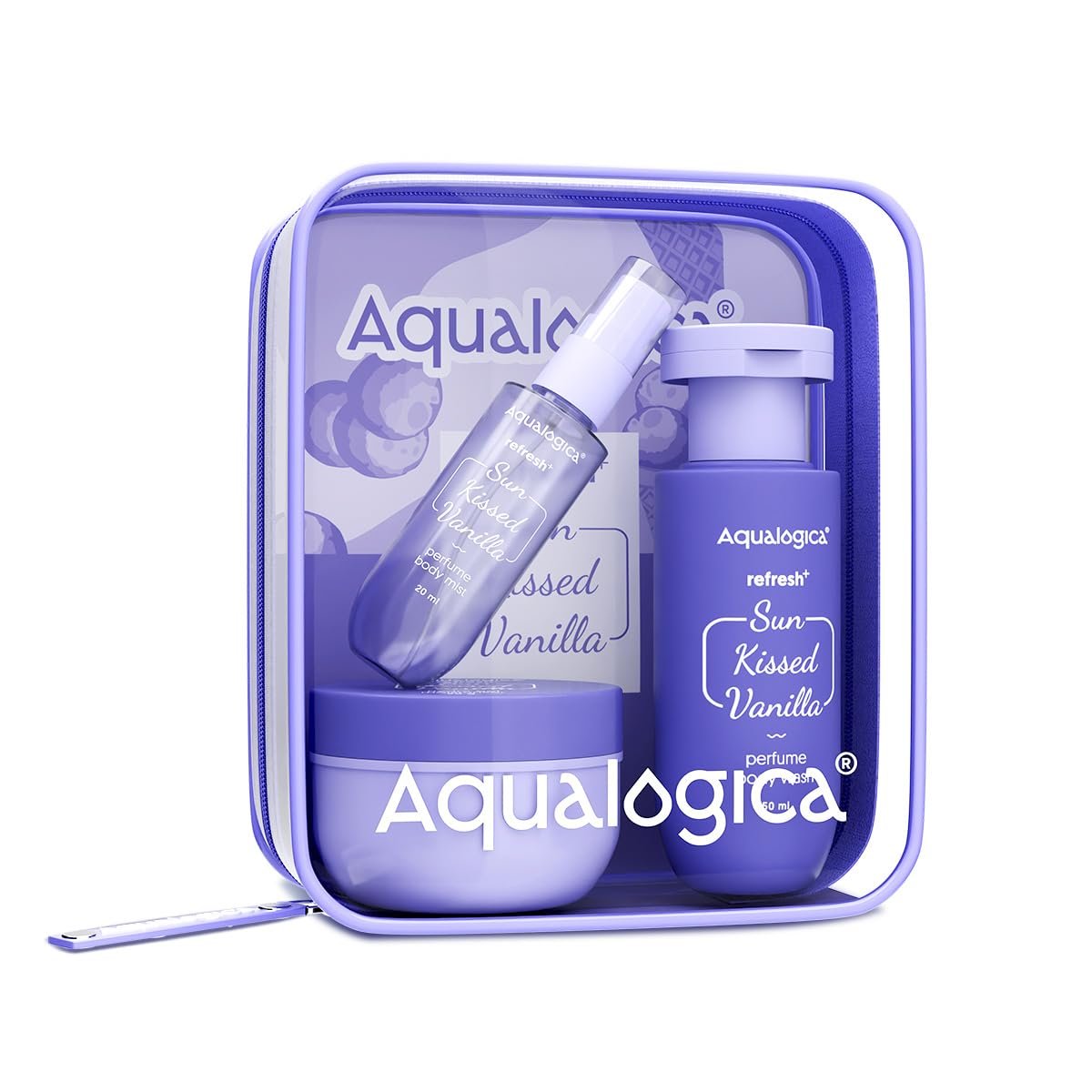 Aqualogica Refresh+ Vanilla Body Care Gift Set for Women 1 Aqualogica Refresh+ Vanilla Body Care Gift Set for Women | Perfume Body Wash, Mist & Moisturizer | Perfect Valentine’s, Birthday & Anniversary Gift - Image 1