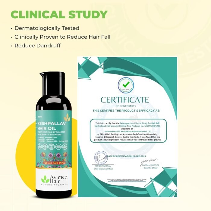 Avimee Herbal Keshpallav Hair Oil for Hair Growth | For Both Men & Women | Helps to reduce Hair Fall | With Rosemary, Castor, Amla, Coconut and Bhringraj Oil | Mineral Oil Free | 100 ml - Image 7